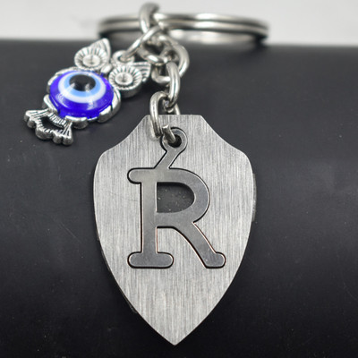 AFH Alphabet Initial Letter R Feng Shui Owl symbol Charm Keychain Luck, Prosperity Key Chain