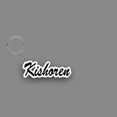SY Gifts SYG Kishoren Name Keychain White And Black Key Chain