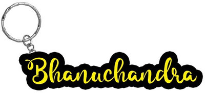SY Gifts Bhanuchandra Name Black Yellow Name Keychain Key Chain
