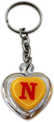 swagtreg Heart Shape N Alphabet Keychain | Cute Letter Keyring for Keys, Bags, Gifting Key Chain