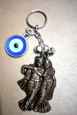 Meeko.com Radha Krishna With Evil Eye Bike Key Chain 02 Key Chain