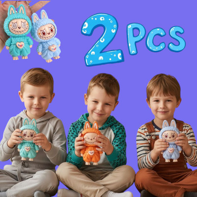 FlyTouch Labubu Mini Keychains Set of 2 – Mood Toy for Bags, Keys, and Collectors Key Chain