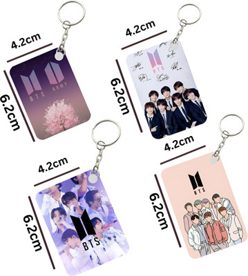 DFLEXPRINTS bts wooden keychain (pack of 4) Key Chain
