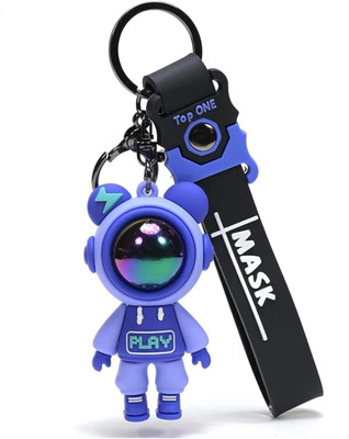 HappierYou Astronaut Space 3D Silicone Rubber Keychain with amazing belt or ribbon (Purple) Key Chain