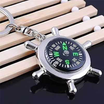 RK Basics Nautical Ship Wheel Compass Key Chain