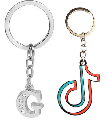 Meeko.com Keychain-Alphabet Letter G Metal Design and tik tok 001 Key Chain