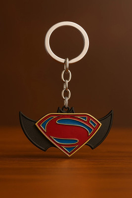 YH ENTERPRISES DC Superhero Emblem Keychain – Superman x Batman Combo Metal Keyring Key Chain