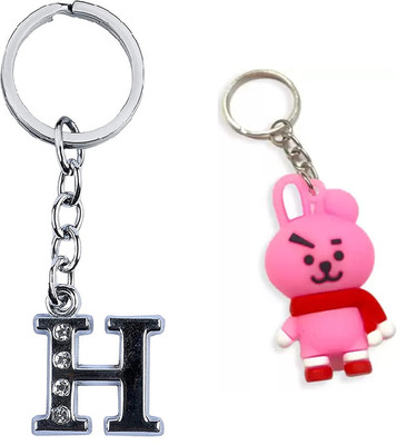 Newview BTS COOKY Characters 3D Rubber with Alphabet H Keychain and Key ring Key Chain
