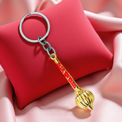 The Men Gift Hanuman Gada Gold Steel Keychain Divine Mace Design Key Ring ShivKey2025523 Key Chain