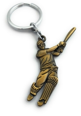 High Choice Double Sided Cricket Player Metal Key Chain