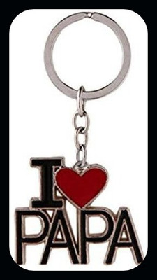 Meeko.com I Love PAPA | Fathers Day Gift Metal for Car Bike Men Women (Black/Red)-KC Key Chain