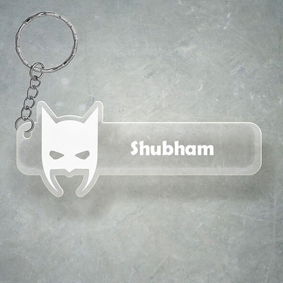 SY Gifts D2 Batman Keychain With Shubham Name Key Chain