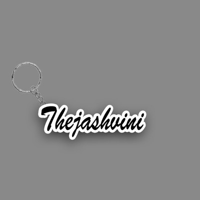 SY Gifts SYG Thejashvini Name Keychain White And Black Key Chain