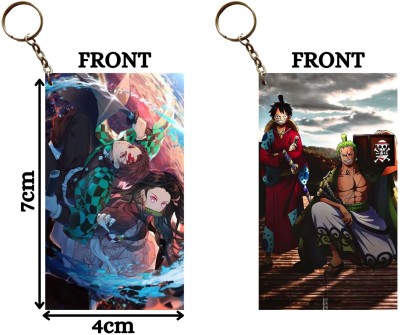 Hariyaali Enterprises LLP TANJIRO SWINGING SWORD X LUFFY AND ZORO IN WANO Unique Style 2 pcs Combo Key Chain