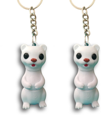 Graceful polygon Cute Meerkat Plastic Keychain – Perfect for Bags, Cars & Keys - Pack of 2 Key Chain