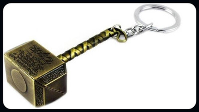 BBG BBG_Superhero Thor Hammer Marvel Avengers Metal Design-B Key Chain (Gold)-A Key Chain