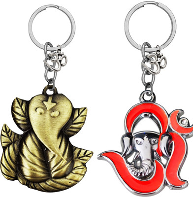 The Men Gift Lord Ganesha Om Metal Key Ring Keychain for Car, Bike & Office Shivkey614-619 Key Chain