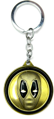 FLAMBE DeadPool Marvel Avengers Gold Rotating Keychain Key Chain