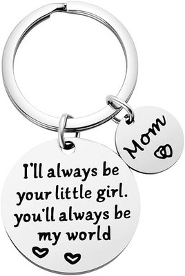 Myurawells Mom Gifts From Daughter Birthday, I'Ll Always Be Your Little Girl Key Chain
