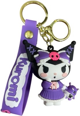 HappierYou Kuromi 3D Silicone Keychain with Amazing Belt or Ribbon | Sanrio Kuromi Keychain Key Chain