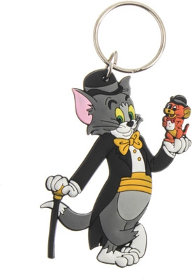 Eskoos Double Sided Design Tom & Jerry Rubber Keychain For Men and Women Keyrings Key Chain