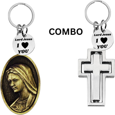 The Men Gift Lord Jesus Keychain Combo– Sacred Heart Religious Keyring Set ShivkeyCom642-675 Key Chain