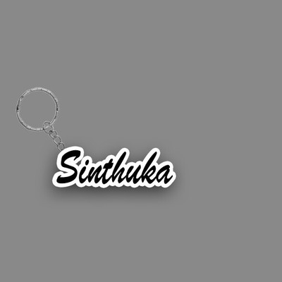 SY Gifts SYG Sinthuka Name Keychain White And Black Key Chain