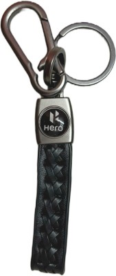 nuira Long Leather Rope Design Keyring with Metal and Leather Finish Ideal for Bikes Key Chain