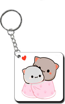 dk printing mr. dudu love printed cute woodan keychain for couple,anniversary ,birthday,love Key Chain