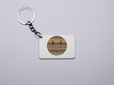 Rushaan Colourful Patterns in Smiley Emoji- Printed Acrylic Keychains(Pack Of 2) Key Chain