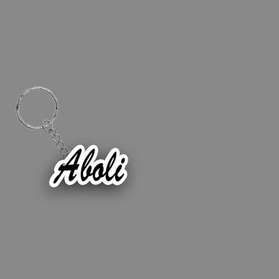 SY Gifts SYG Aboli Name Keychain White And Black Key Chain