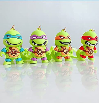 gtrp Turtle Cartoon Characters PVC 3D Keychain Set Of 4 Key Chain