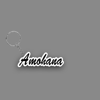 SY Gifts SYG Amohana Name Keychain White And Black Key Chain