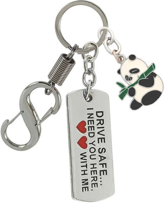 HANDSOME ISK Premium Quality Drive Safe With Bamboo Panda Strong Locking Hook Key Chain