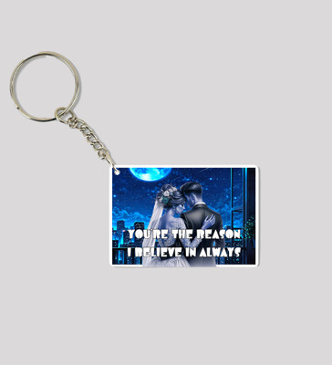 Special Trend Hub Believe In Always Couple Moment Printed Keychain Pack of 2 Key Chain