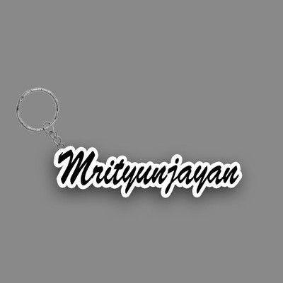 SY Gifts SYG Mrityunjayan Name Keychain White And Black Key Chain