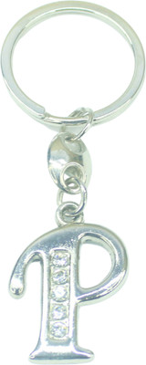 MIKADOECOM Alphabet Keychain – Letter P | Premium Silver Initial Design Key Chain