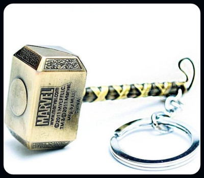 BBG BBG_Superhero Thor Hammer Marvel Avengers Gold Metal Design-B Key Chain (Gold)-A Key Chain