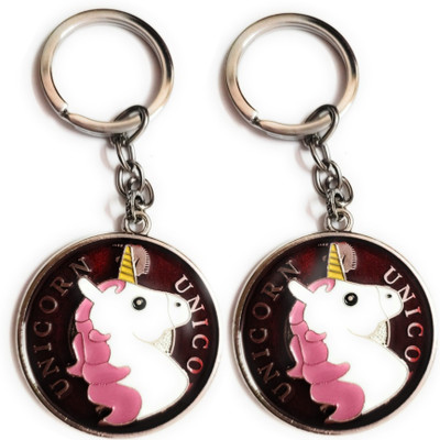 Jainsburys Combo of Unicorn Rotating keychain & Best quality keychain Key Chain
