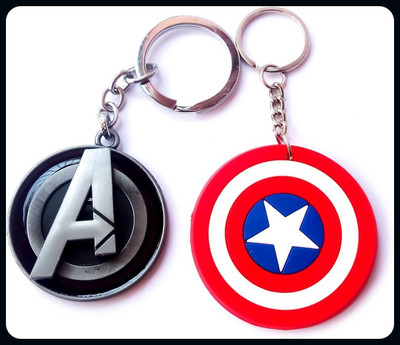 Meeko.com Captain America Shield Keychain & Avengers Logo Keychain-A Key Chain