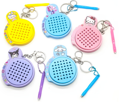 LITTLE LARKS Magnetic Doodle Board Keychain for Kids–Erasable Magpad Toy with Pen (Random) Key Chain