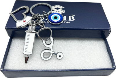 Sahib Collection Doctor Set with Evil Eye Metal Keychain for Men Women Pack-1 Key Chain