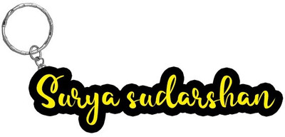 SY Gifts Surya sudarshan Name Black Yellow Name Keychain Key Chain