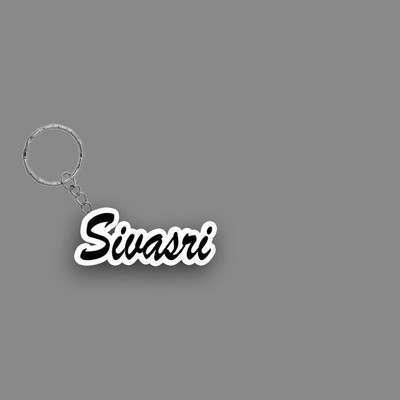 SY Gifts SYG Sivasri Name Keychain White And Black Key Chain