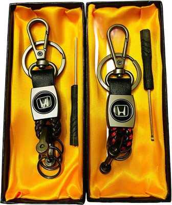 GKM Honda CAr Logo premium set combo keychain for cars Key Chain