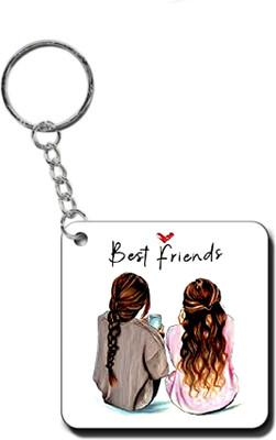 dk printing Best friend printed cute woodan keychain Key Chain