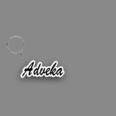 SY Gifts SYG Adveka Name Keychain White And Black Key Chain