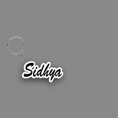 SY Gifts SYG Sidhya Name Keychain White And Black Key Chain