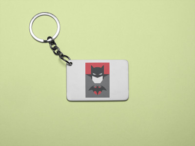 Rushaan Batman smiling - Printed acrylic animated Keychain(Pack Of 2) Key Chain