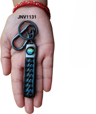 JNV Black Leather Keychain Compatible With LAND ROVER Car Key Chain